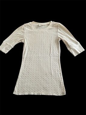 Abercrombie & Fitch Cream Eyelet Short Sleeve Top